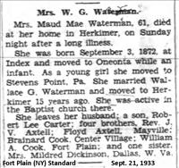 Waterman, Mrs. Maud Mae